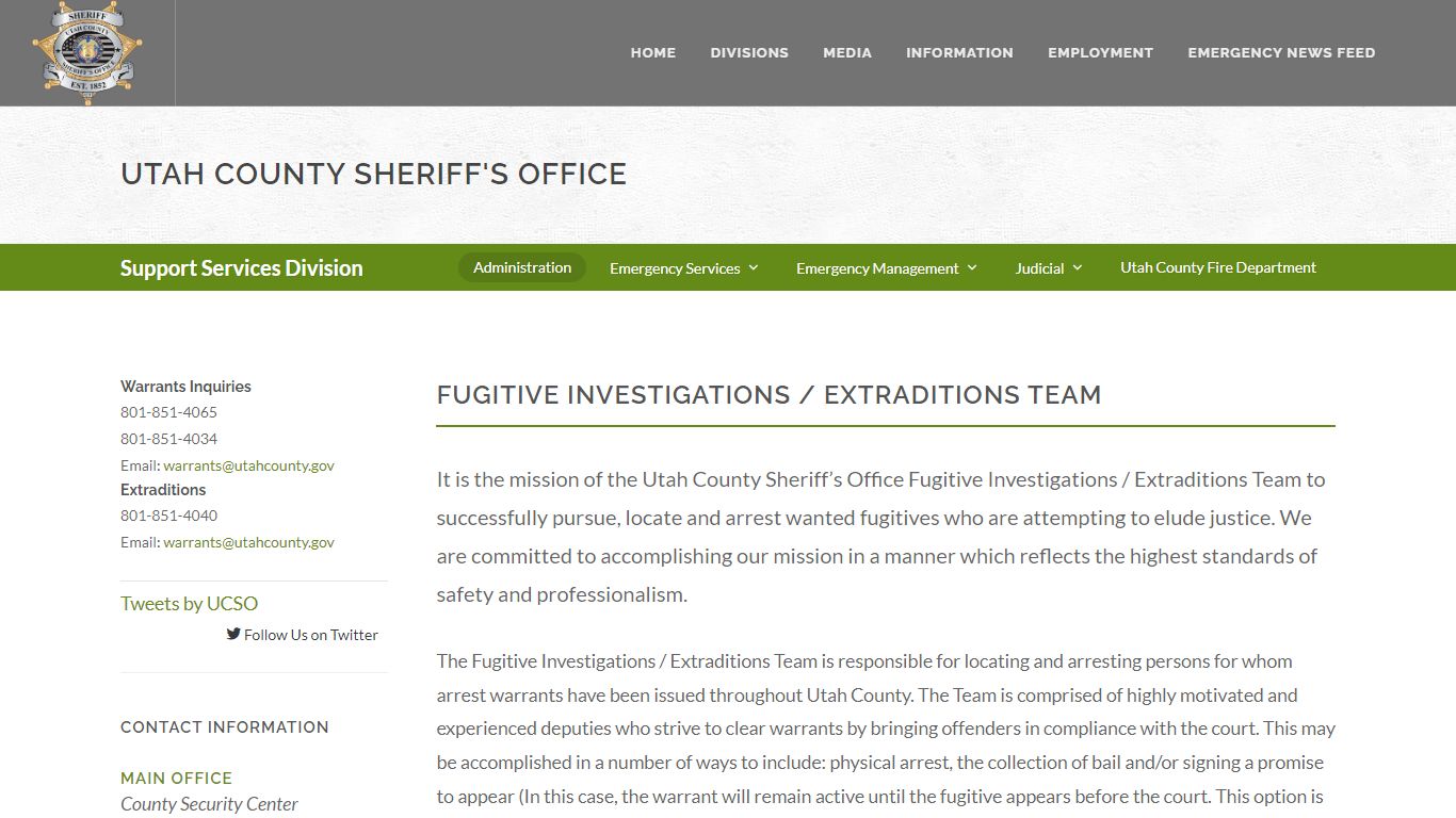 Utah County Sheriff's Office Warrants